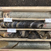 high grade silver lead zinc mineralized drill core intersection from the TM sub-zone, Main Zone