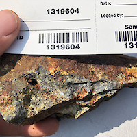 Grab sample containing 3.66 g/t gold, 211 g/t silver, 6,657 g/t lead, 4% zinc, 393 g/t stibnite, and 1,882 g/t copper.